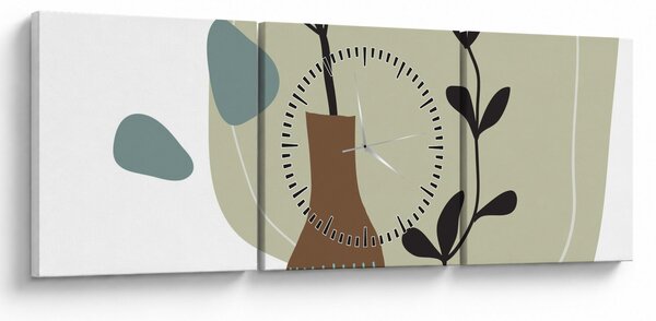Obraz - Květiny ve váze N⁰2 (s hodinami) (90x30 cm)