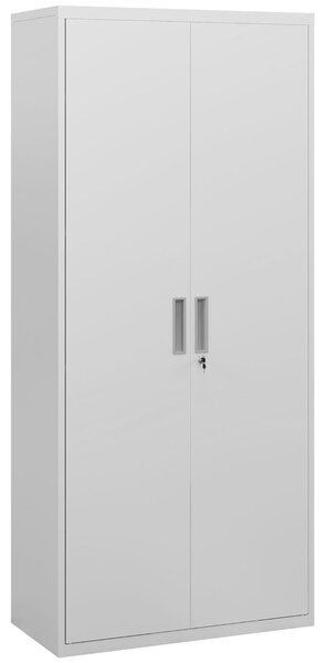 HOMCOM Skříň na dokumenty, kancelářská skříň se 2 dveřmi, 5úrovňová multipurpose skříň s nastavitelností polic, ocelová úložná skříň, pro domácí kance