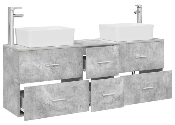 Sada koupelnových skříněk 3 ks Betonově šedá 136 x 35 x 80 cm 3405862