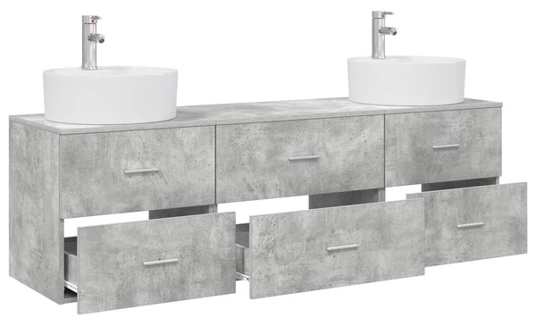 Sada koupelnových skříněk 3 ks Betonově šedá 161 x 44,5 x 76 cm 3405870