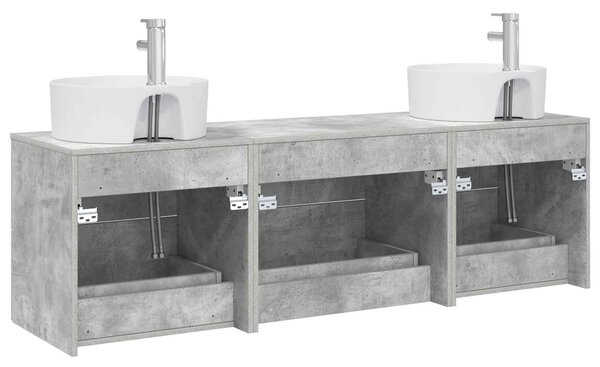Sada koupelnových skříněk 3 ks Betonově šedá 161 x 44,5 x 76 cm 3405870