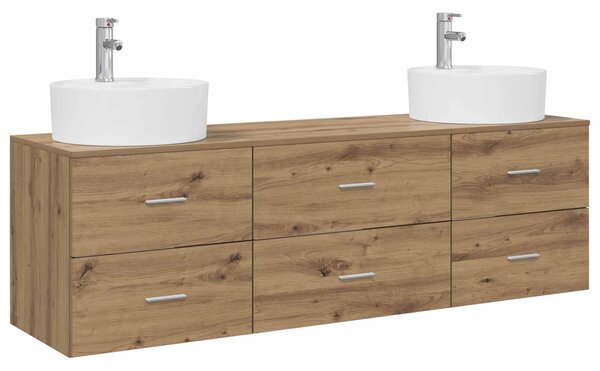 Sada koupelnových skříněk 3 ks Dub artisan 161.5 x 44.5 x 82 cm 3405874