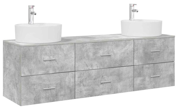 Sada koupelnových skříněk 3 ks Betonově šedá 161 x 44,5 x 76 cm 3405870