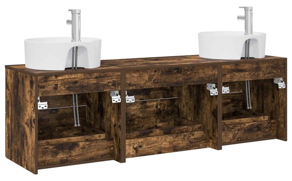Sada koupelnových skříněk 3 ks Kouřový dub 161.5 x 44.5 x 82 cm 3405871
