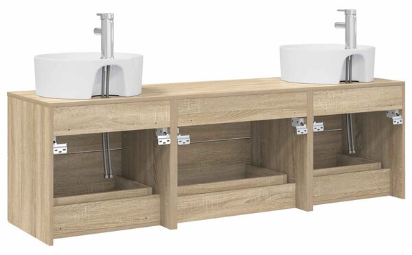 Sada koupelnových skříněk 3 ks Dub sonoma 161.5 x 44.5 x 82 cm 3405869