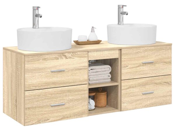 Sada koupelnových skříněk 3 ks Dub sonoma 129 x 44,5 x 82 cm 3405877