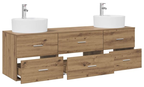 Sada koupelnových skříněk 3 ks Dub artisan 161.5 x 44.5 x 82 cm 3405874