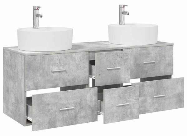 Sada koupelnového nábytku 3 ks Betonově šedá 129 x 44,5 x 80 cm 3405886