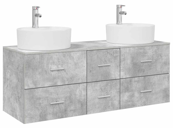 Sada koupelnového nábytku 3 ks Betonově šedá 129 x 44,5 x 80 cm 3405886