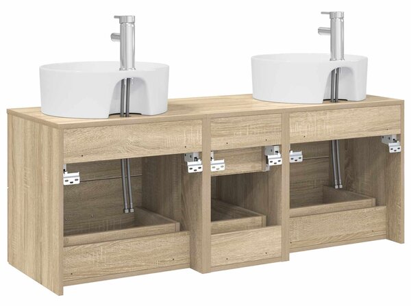 Sada koupelnového nábytku 3 ks Dub sonoma 129 x 44,5 x 80 cm 3405885