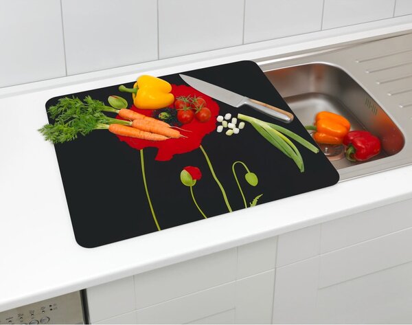 Kryt na zeď u sporáku z tvrzeného skla 50x56 cm Poppy – Maximex