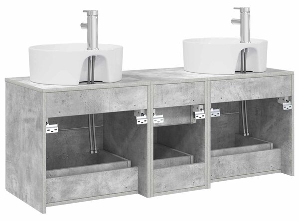 Sada koupelnového nábytku 3 ks Betonově šedá 129 x 44,5 x 80 cm 3405886