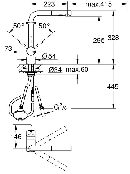 Grohe Minta kuchyňská baterie stojící ušlechtilá ocel 30274DC0