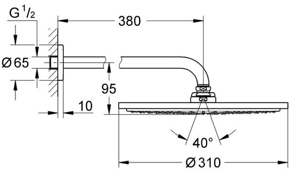 Grohe Rainshower hlavová sprcha 31x31 cm kulatý SuperSteel 26066DC0