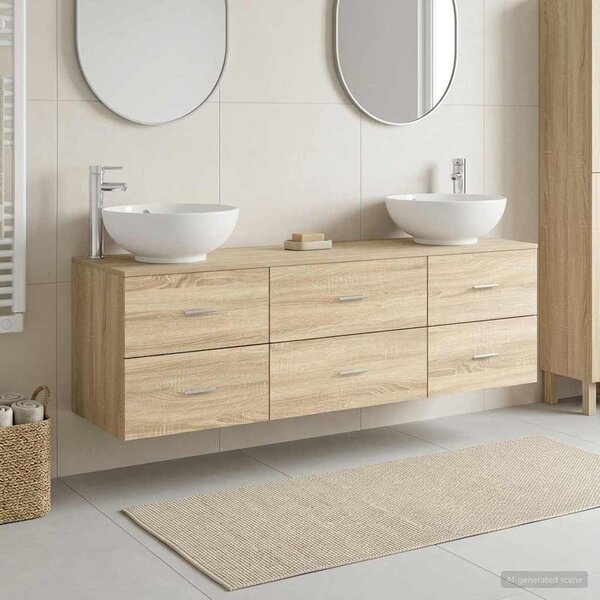Sada koupelnového nábytku 3 ks Dub sonoma 49,5 x 44,5 x 65 cm 3405893