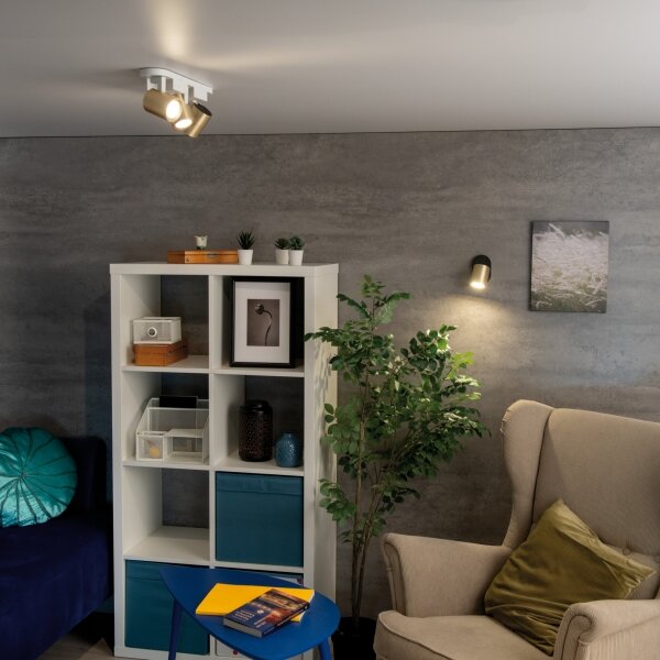 Kanlux 38966 - Bodové svítidlo LAURIN 3xGU10/10W/230V mosaz/bílá