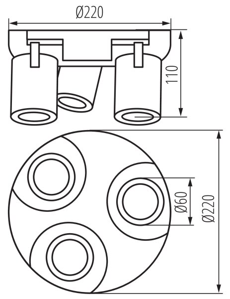 Kanlux 38967 - Bodové svítidlo LAURIN 3xGU10/10W/230V mosaz/bílá