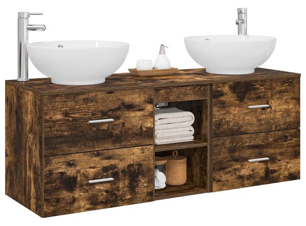 Sada koupelnového nábytku 3 ks Kouřový dub 129 x 44,5 x 80 cm 3405903