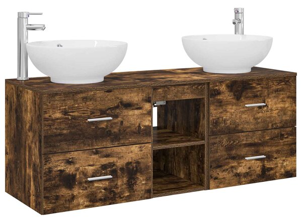 Sada koupelnového nábytku 3 ks Kouřový dub 129 x 44,5 x 80 cm 3405903