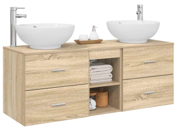 Sada koupelnového nábytku 3 ks Dub sonoma 129 x 44,5 x 80 cm 3405901