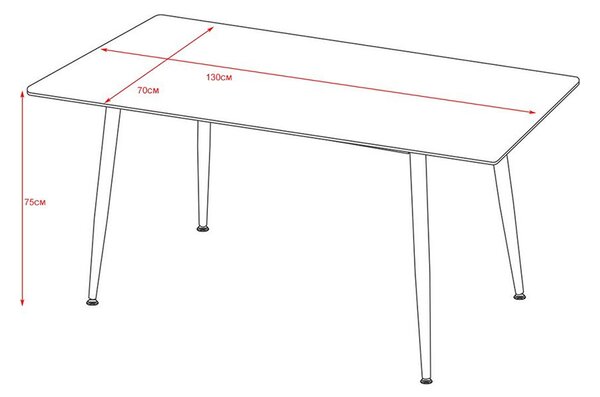 Jídelní stůl ADRIA 130x70 bílý mramor