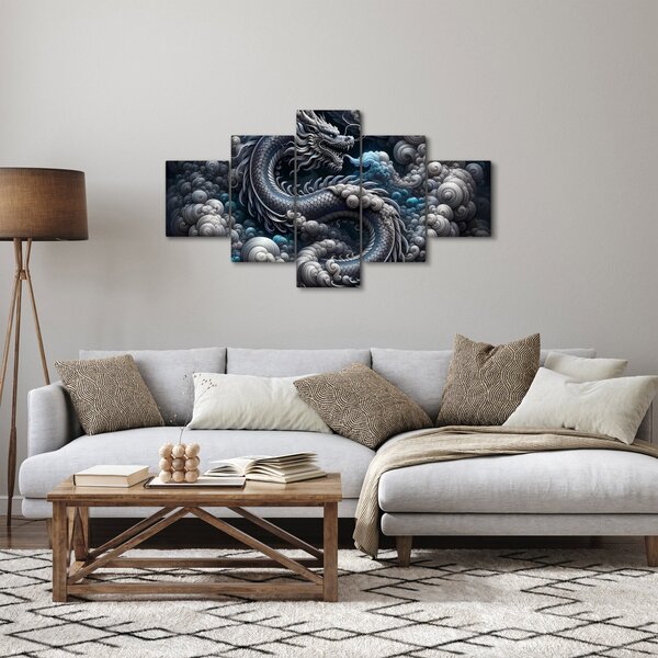Obraz - Drak v dýmu (125x70 cm)