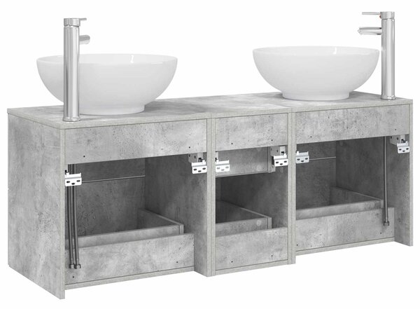 Sada koupelnového nábytku 3 ks Betonově šedá 129 x 44,5 x 80 cm 3405910