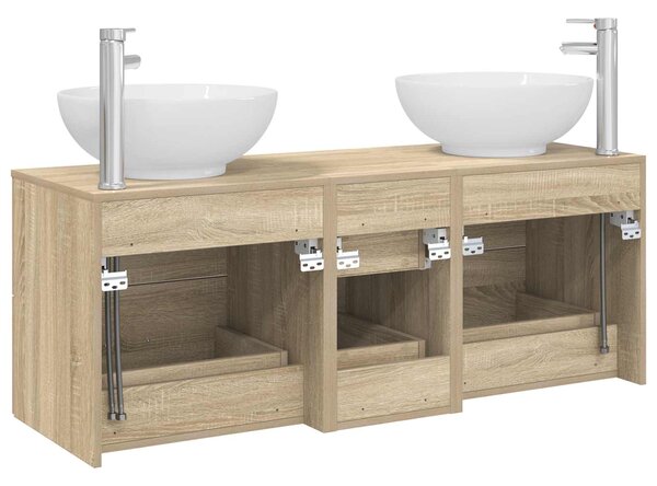 Sada koupelnového nábytku 3 ks Dub sonoma 129 x 44,5 x 80 cm 3405909