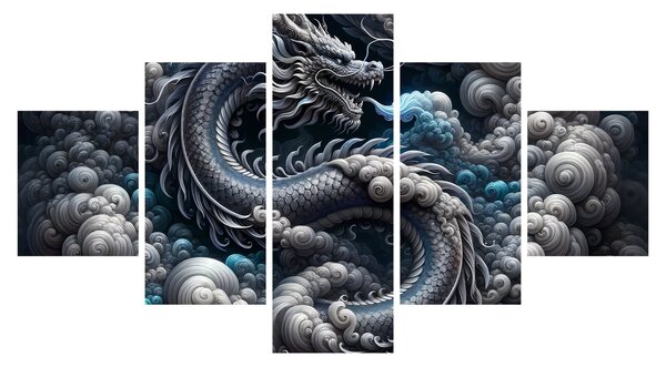 Obraz - Drak v dýmu (125x70 cm)