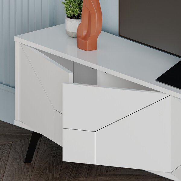 TV stolek/skříňka Duben (Bílá). Akce -25%