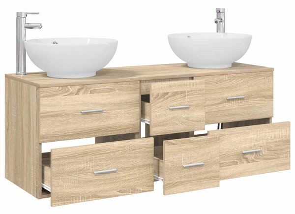 Sada koupelnového nábytku 3 ks Dub sonoma 129 x 44,5 x 80 cm 3405909