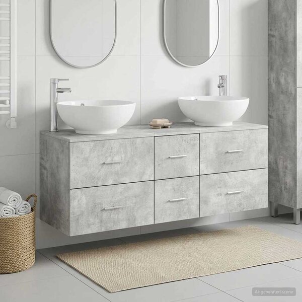 Sada koupelnového nábytku 3 ks Betonově šedá 129 x 44,5 x 80 cm 3405910