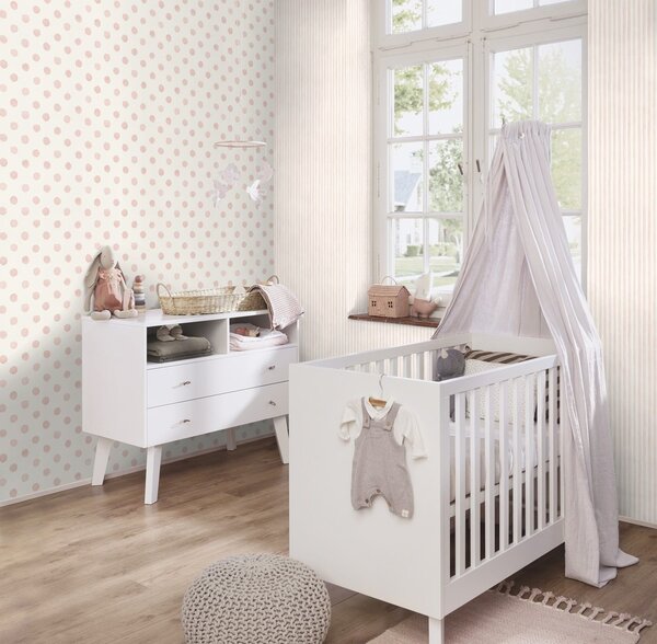 RASCH | Vliesová tapeta na zeď Kids World 2 252019 | 0,53 x 10,05 m | bílá, růžová