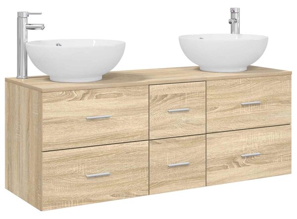 Sada koupelnového nábytku 3 ks Dub sonoma 129 x 44,5 x 80 cm 3405909