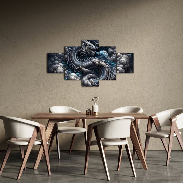 Obraz - Drak v dýmu (125x70 cm)