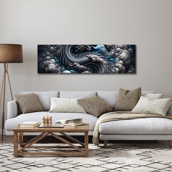 Obraz - Drak v dýmu (170x50 cm)