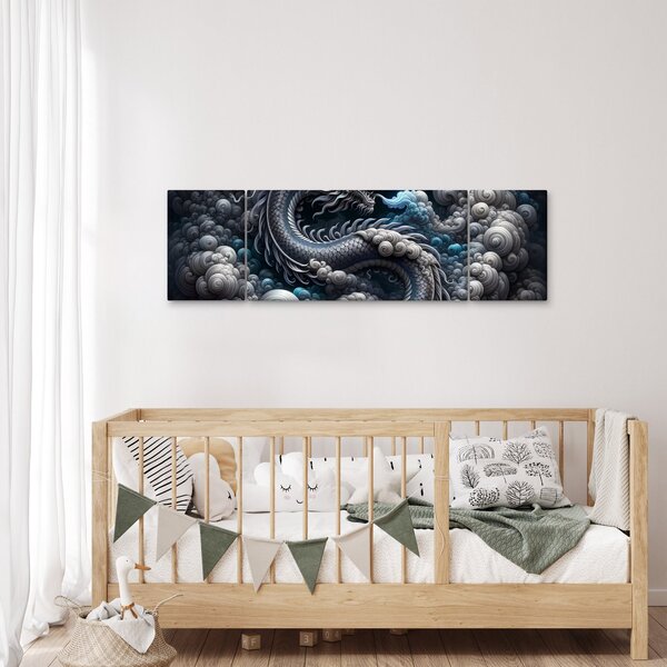 Obraz - Drak v dýmu (170x50 cm)