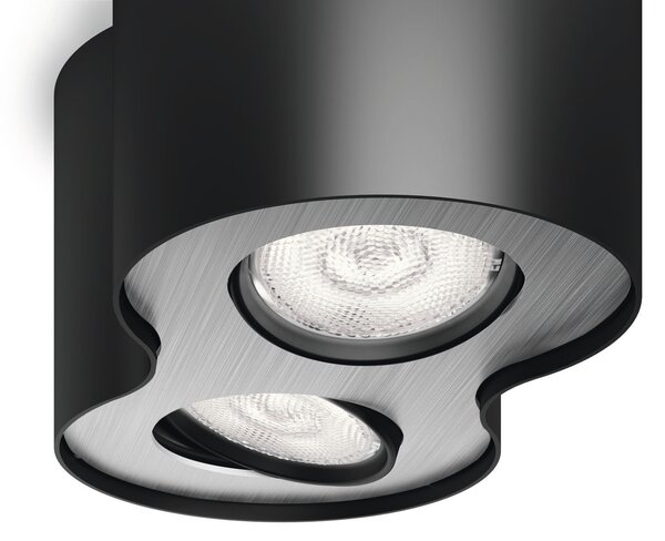 53302/30/16 Stropní bodové LED svítidlo Philips Phase 2x4,5W 1000lm 2700K, černé