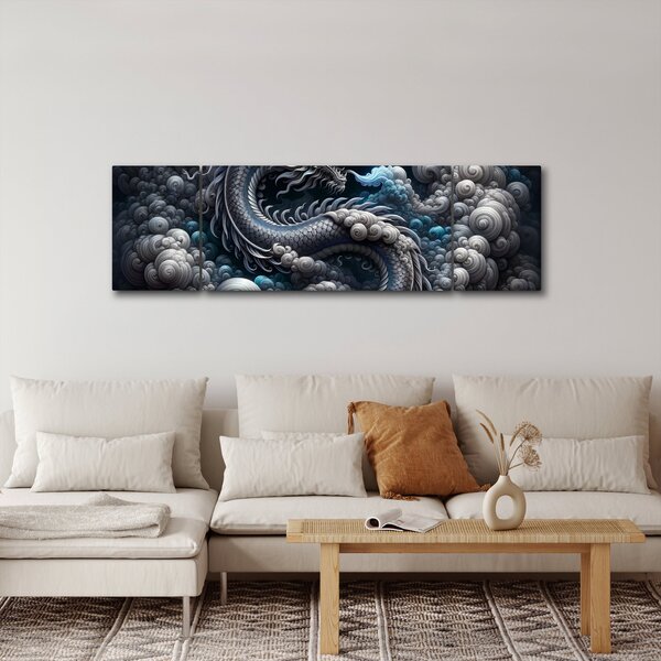 Obraz - Drak v dýmu (170x50 cm)