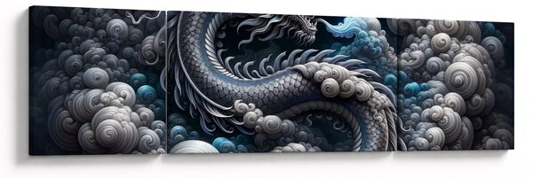 Obraz - Drak v dýmu (170x50 cm)