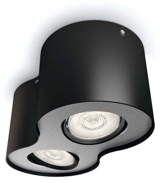 53302/30/16 Stropní bodové LED svítidlo Philips Phase 2x4,5W 1000lm 2700K, černé