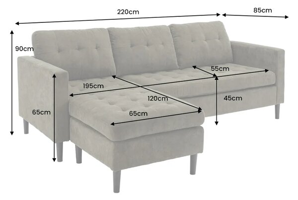 Rohová pohovka STOCKHOLM 220 CM zelená manšestr UNI Nábytek | Obývací pokoj | Sedací soupravy a pohovky | Sedací soupravy | Rohové