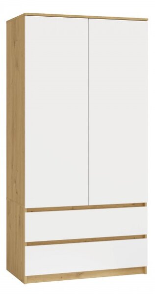 Šatní skříň do předsíně 90 cm TAAVI - dub artisan / bílá