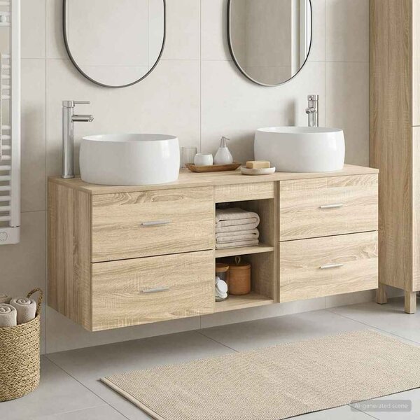 Sada koupelnového nábytku 3 ks Dub sonoma 49,5 x 44,5 x 66 cm 3405925