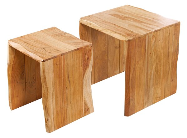2SET odkládací stolek MAMMUT 50/40 CM masiv akácie Nábytek | Doplňkový nábytek | Odkládací stolky