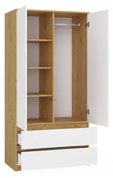 Šatní skříň do předsíně 90 cm TAAVI - dub artisan / bílá