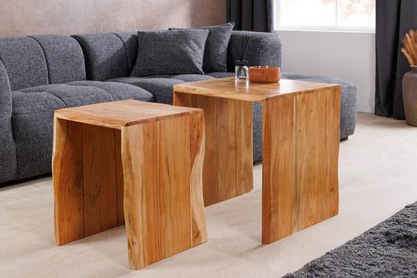 2SET odkládací stolek MAMMUT 50/40 CM masiv akácie Nábytek | Doplňkový nábytek | Odkládací stolky
