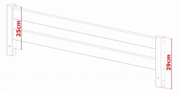 Dětská patrová postel s Montessori lůžkem z masivu borovice KEVIN - 200x90 cm - BÍLÁ