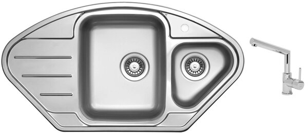 Nerezový dřez Sinks LOTUS 945.1 V 0,8mm leštěný + Dřezová baterie Sinks MIX 350 P chrom