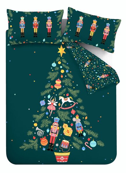 Tmavě zelené povlečení na jednolůžko 135x200 cm Nutcracker – Catherine Lansfield